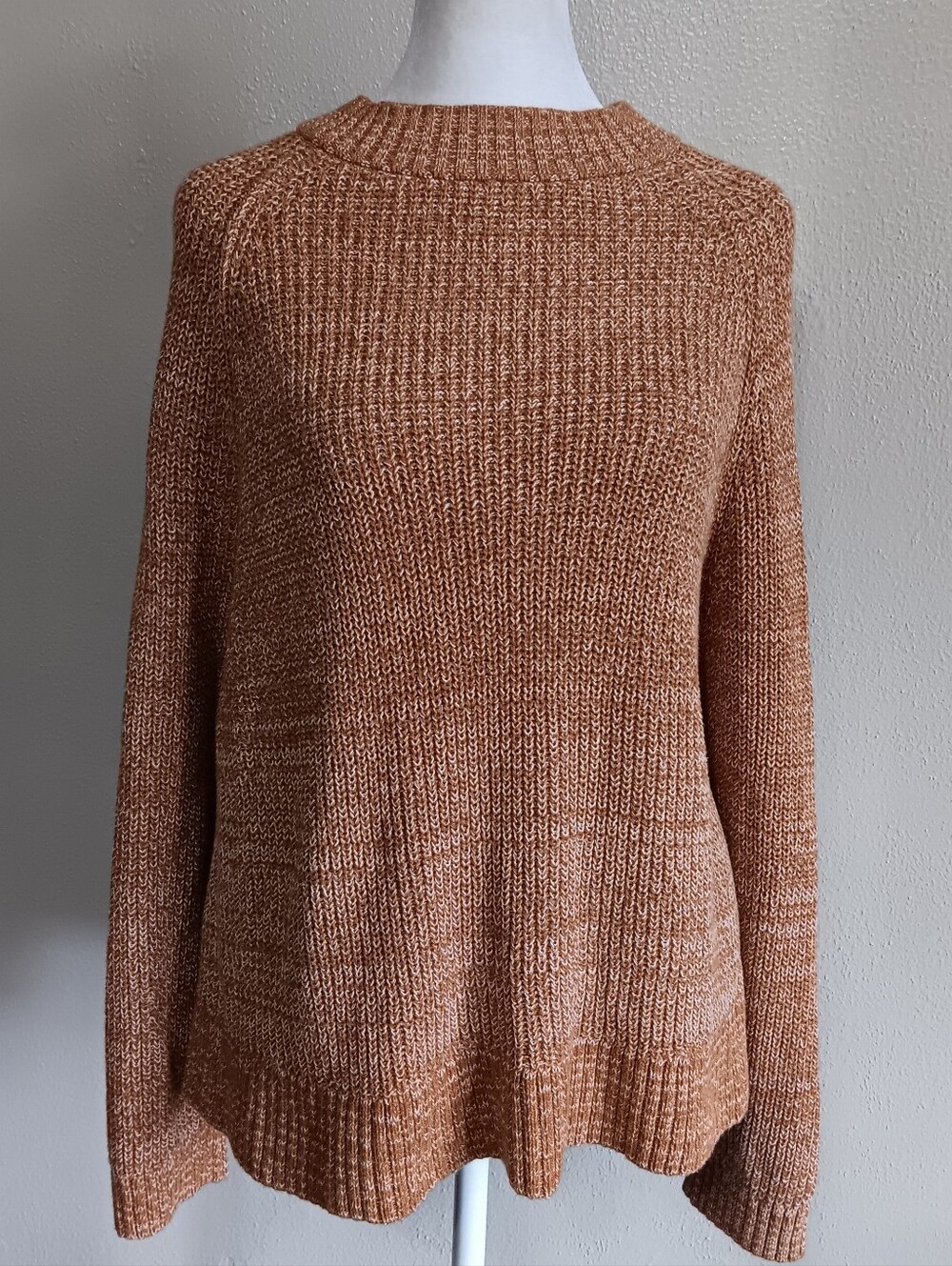 Autumn Orange Plus Size 2X Cozy Crewneck Knit Sweater, 100% Cotton Old Navy